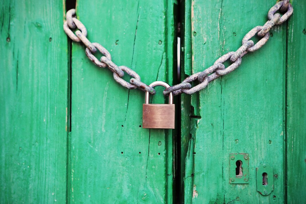 padlock, door, locked