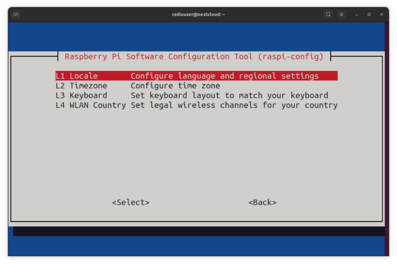 raspi-config - Locale