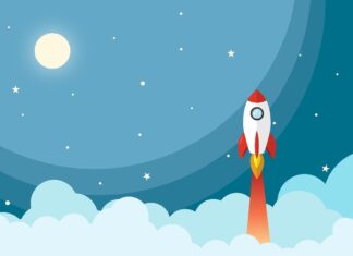 Ubuntu beschleunigen space, rocket, night