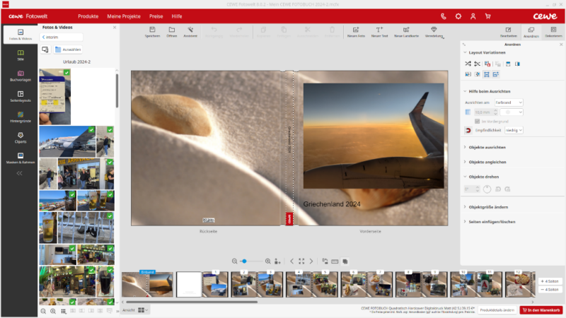 Erstellung Fotobuch mit Software CEWE Fotowelt