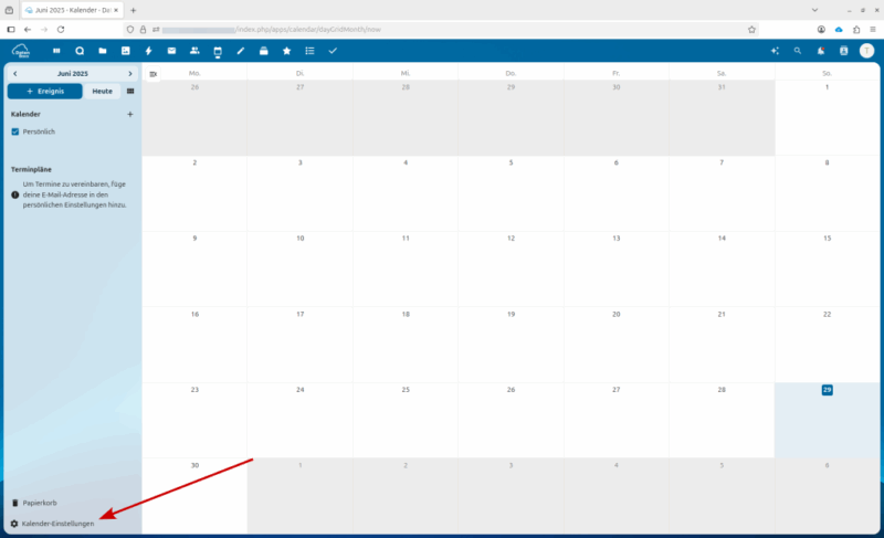 Nextcloud – Kalender-Einstellungen