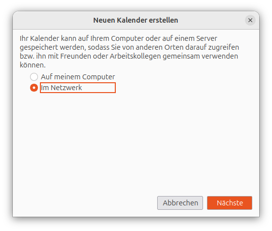 Thunderbird – Netzwerk-Kalender
